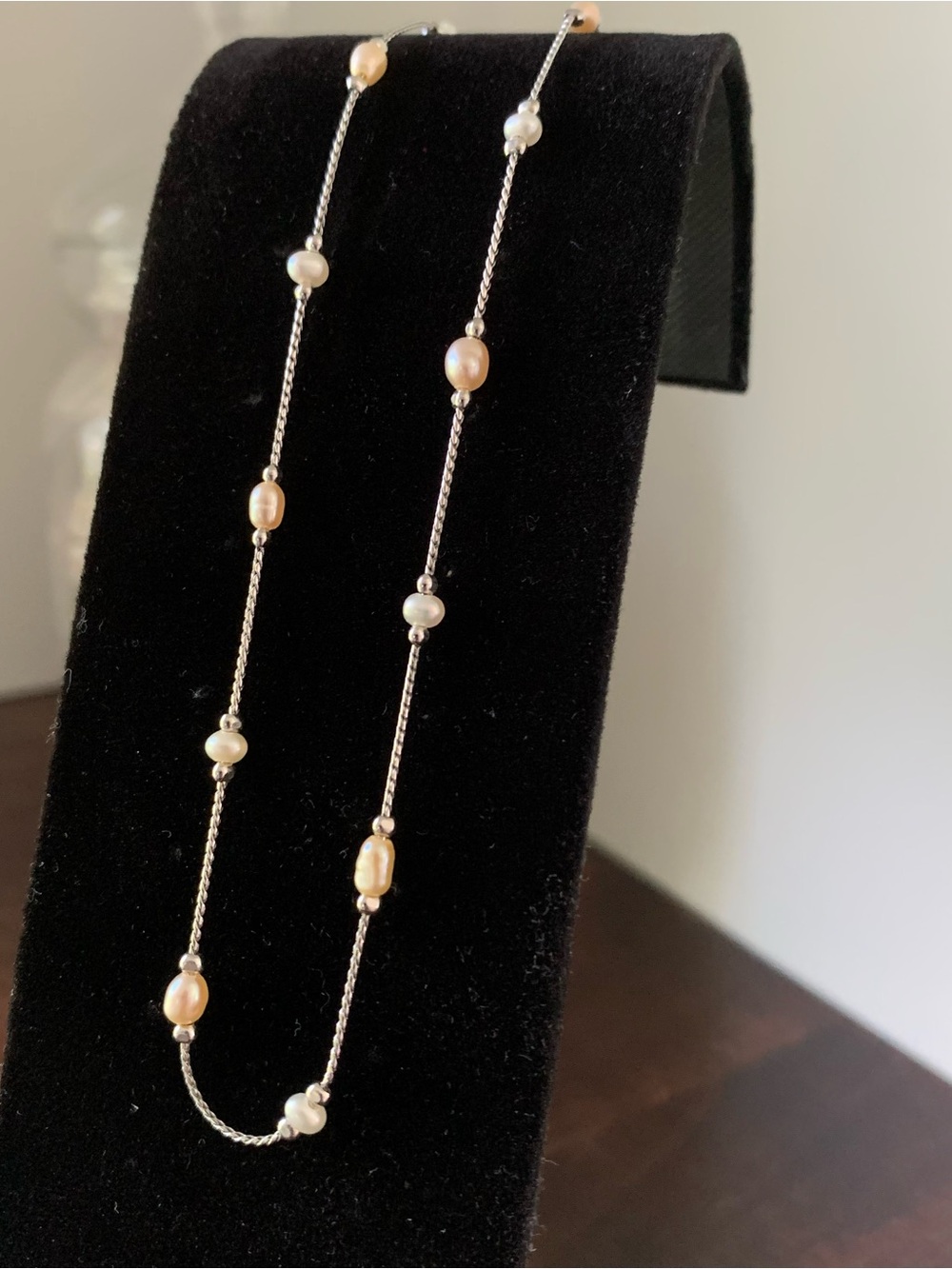 LC Lauren Conrad silvertone freshwater Pearl necklace, 16in